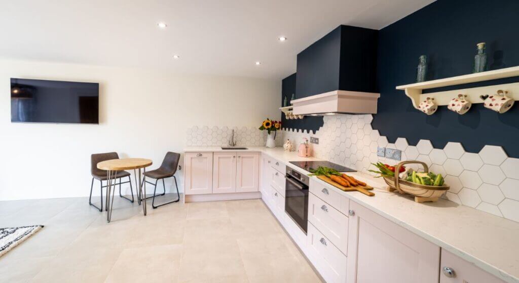 Holiday cottage kitchen area