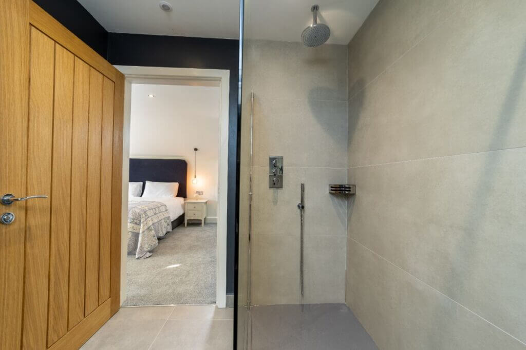 Walk in shower in holiday cottage