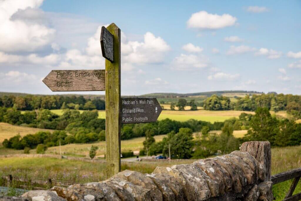 Landscape around Birdoswald and Sign